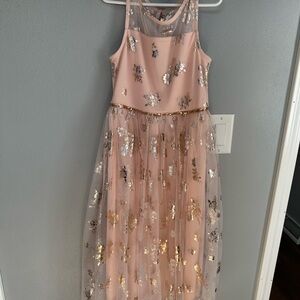 NWOT Pink and Rose Gold Foil Dress